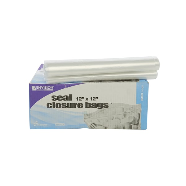 Stout By Envision Clear Resealable Zipper Seal Storage Bags 12 x 12 Case of 500 Bags, 500PK ZF-008C - main